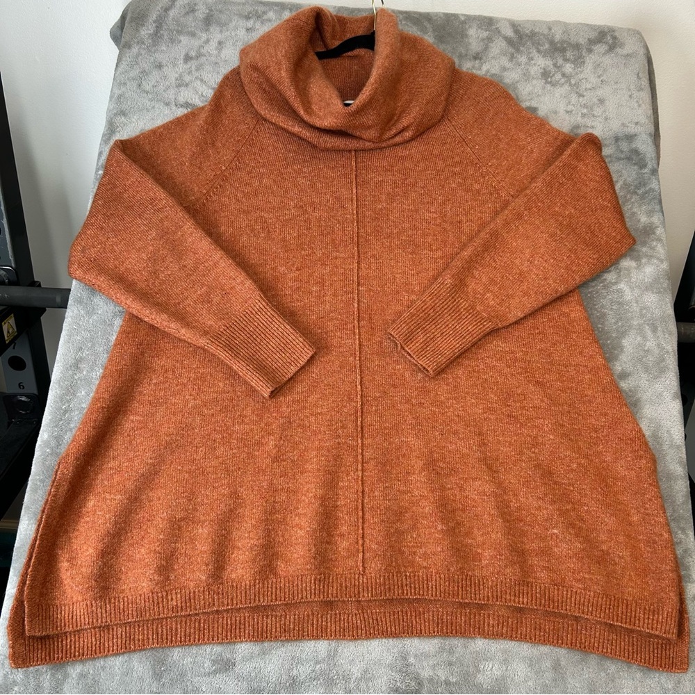 Jessica Simpson Rust Cowl Neck Swing Sweater
